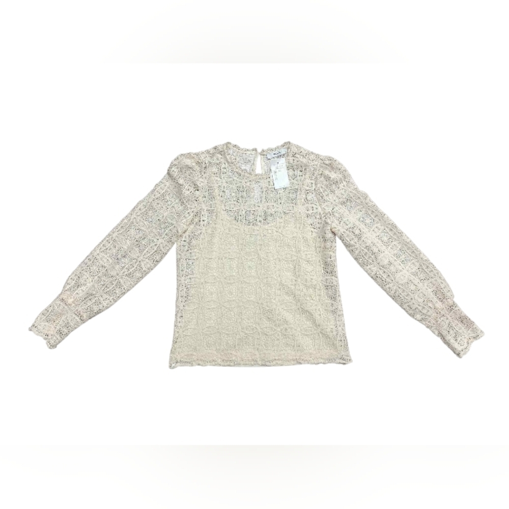 Ricki’s NWT Lace Puff Long Sleeve Top Creme Lacey Size XS - Picture 5 of 11